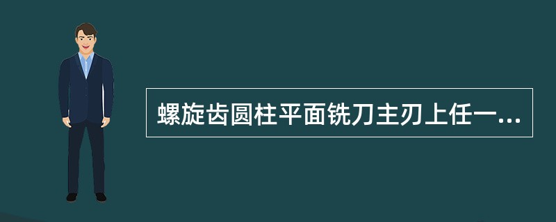 螺旋齿圆柱平面铣刀主刃上任一点的螺旋角就是该点的（）。