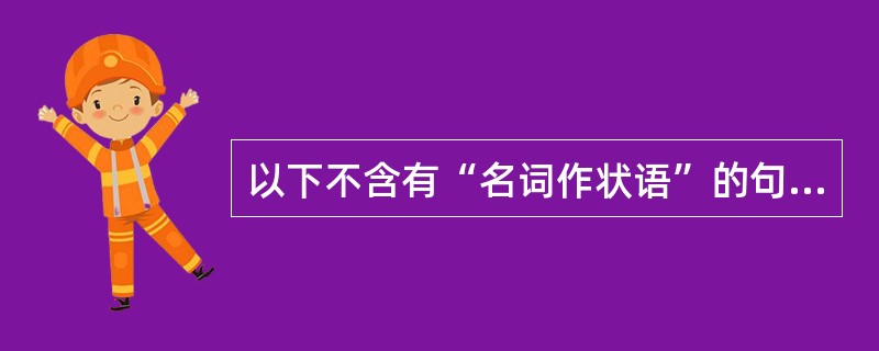 以下不含有“名词作状语”的句子是（）。