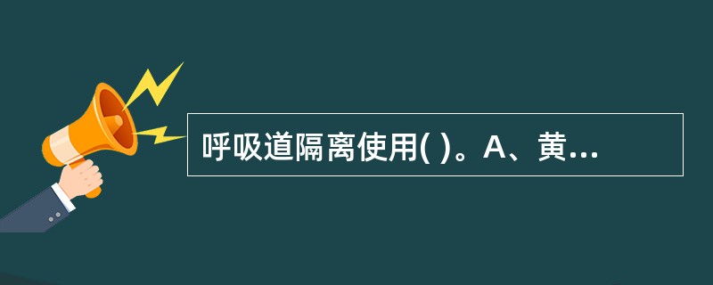 呼吸道隔离使用( )。A、黄色标志B、橙色标志 C、蓝色标志D、棕色标志E、绿色