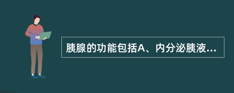 胰腺的功能包括A、内分泌胰液、外分泌分泌胰岛素、胰高糖素等物质B、外分泌胰液、内