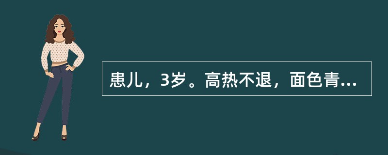 患儿，3岁。高热不退，面色青灰，烦躁不安，咳嗽气促，鼻翼扇动，喉间痰鸣，唇周发绀