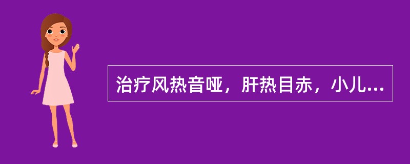 治疗风热音哑，肝热目赤，小儿夜啼，应选用的药物是( )A、薄荷B、柴胡C、葛根D