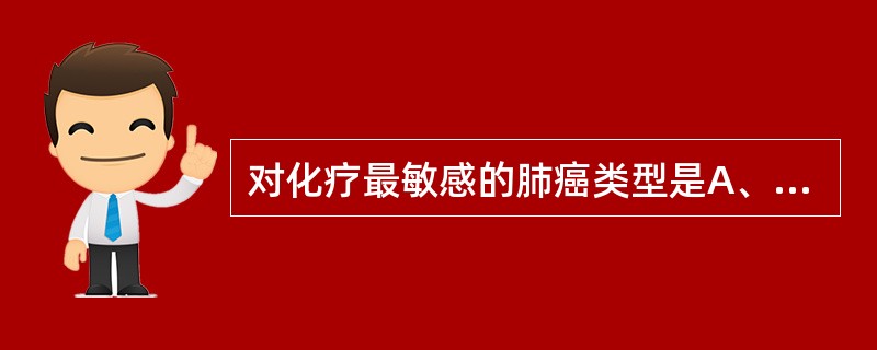 对化疗最敏感的肺癌类型是A、大细胞癌B、小细胞癌C、鳞癌D、腺癌E、类癌