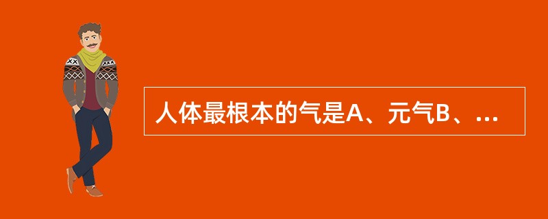 人体最根本的气是A、元气B、营气C、卫气D、宗气E、中气