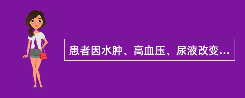 患者因水肿、高血压、尿液改变就诊，经检查拟诊为慢性肾炎，需与慢性肾盂肾炎鉴别，两