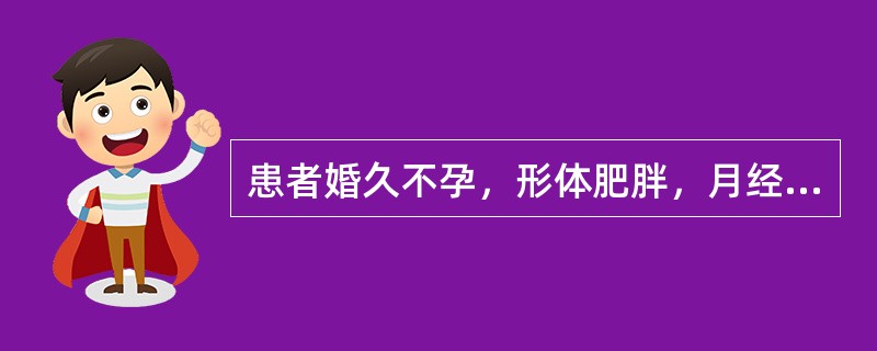 患者婚久不孕，形体肥胖，月经稀发，带下量多，色白质黏无臭；头晕心悸，胸闷泛恶，面