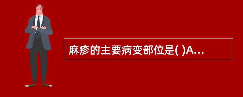 麻疹的主要病变部位是( )A、肝肺B、肺脾C、心脾D、肺肾E、肝肾