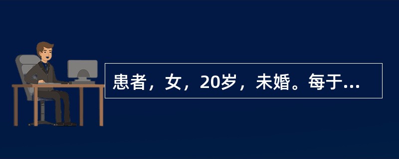 患者，女，20岁，未婚。每于经期鼻衄，量多、色深红，心烦易怒，口苦咽干，尿黄便结