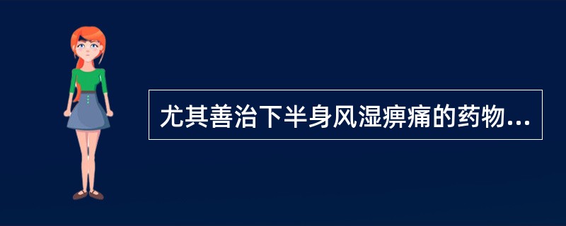 尤其善治下半身风湿痹痛的药物是A、羌活B、蕲蛇C、威灵仙D、独活E、防己