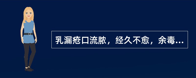 乳漏疮口流脓，经久不愈，余毒未清时的主要治疗方剂是( )A、柴胡疏肝散B、瓜蒌牛