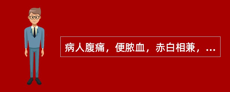 病人腹痛，便脓血，赤白相兼，里急后重，肛门灼热，小便短赤，舌苔黄腻，脉弦数。治宜