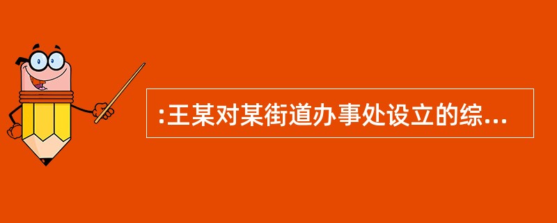 :王某对某街道办事处设立的综合治理办公室所作出行政处罚决定不服申请行政复议,其应