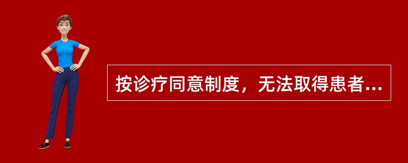 按诊疗同意制度，无法取得患者意见又无家属或者关系人在场，或者遇到其他特殊情况时，