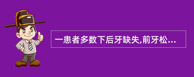 一患者多数下后牙缺失,前牙松动,舌侧倒凹明显,口底到龈缘的距离6mm,大连接体宜