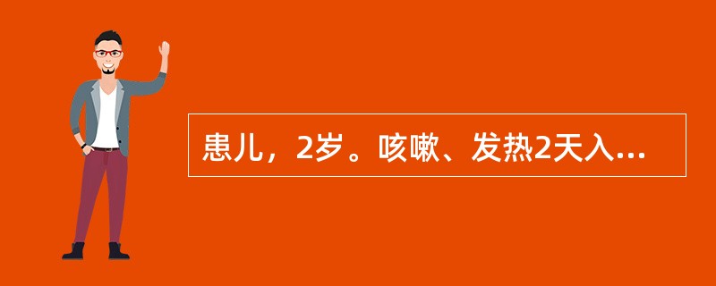 患儿，2岁。咳嗽、发热2天入院。入院后1天病情加重，剧烈哭闹，喘憋加重，烦躁不安