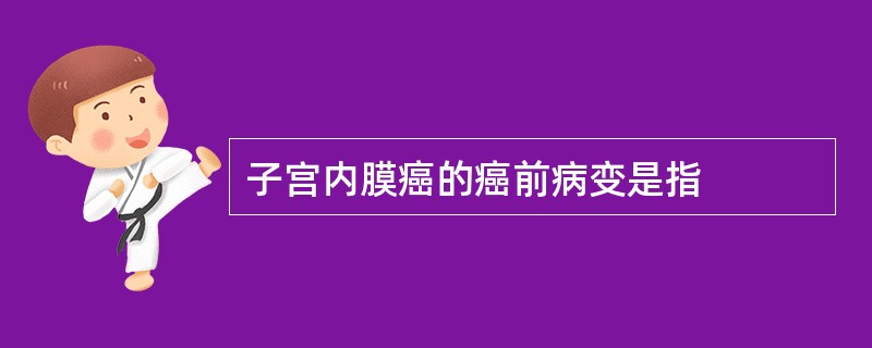 子宫内膜癌的癌前病变是指