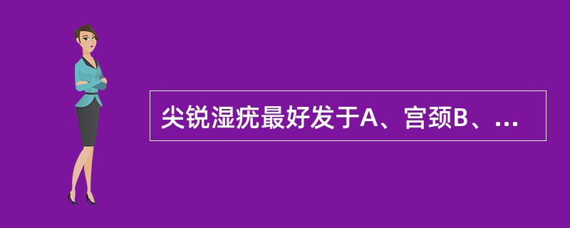 尖锐湿疣最好发于A、宫颈B、外阴C、尿道口D、大阴唇E、小阴唇