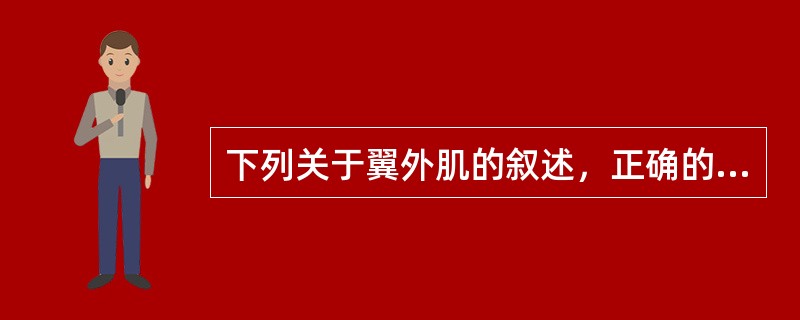 下列关于翼外肌的叙述，正确的是A、翼外肌位于翼腭窝B、翼外肌分为上下两头，上头起