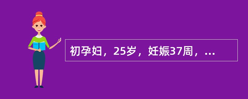 初孕妇，25岁，妊娠37周，今晨剧烈头痛病呕吐1次。查体：BP160£¯110m