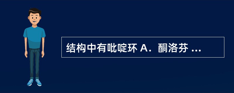 结构中有吡啶环 A．酮洛芬 B．芬布芬 C．布洛芬 D．吡罗昔康 E．美洛昔康