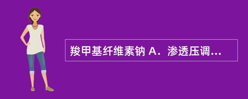 羧甲基纤维素钠 A．渗透压调节剂 B．抑菌剂 C．助悬剂 D．润湿剂 E．抗氧剂