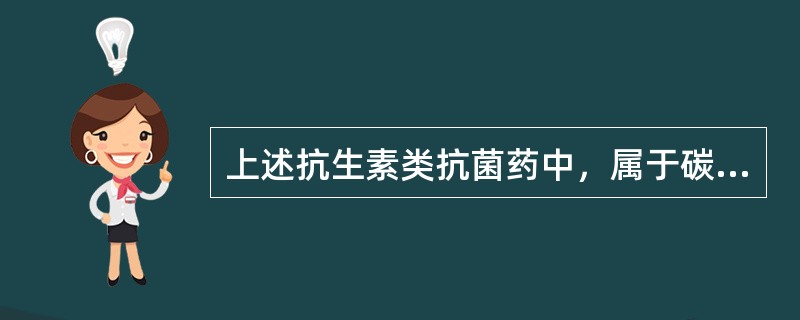 上述抗生素类抗菌药中，属于碳青霉烯类抗菌药的是 A．阿莫西林 B．头孢克洛 C．