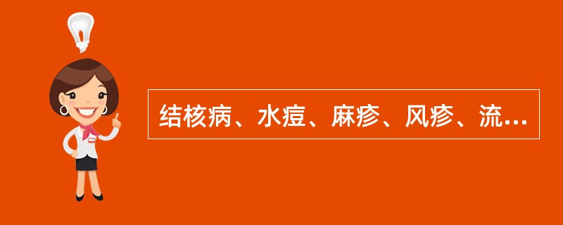 结核病、水痘、麻疹、风疹、流行性腮腺炎等传染病可呈现 A．淋巴细胞增多 B．单核