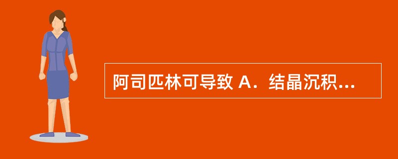 阿司匹林可导致 A．结晶沉积 B．前列腺素合成障碍 C．肾小球滤过率下降 D．不