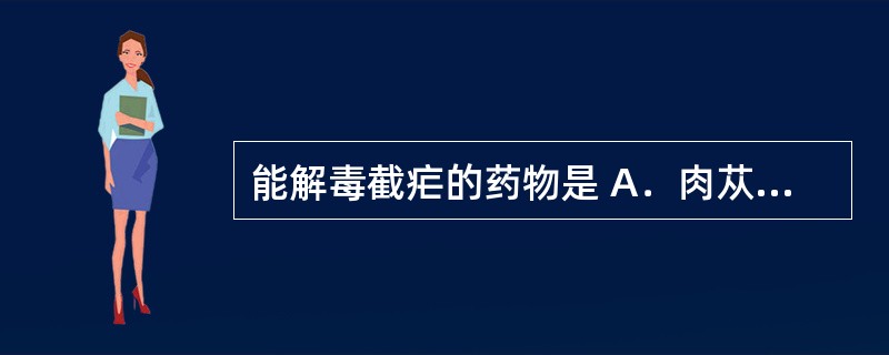 能解毒截疟的药物是 A．肉苁蓉 B．菟丝子 C．何首乌 D．益智仁 E．补骨脂