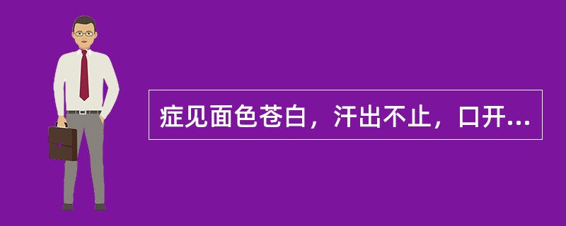 症见面色苍白，汗出不止，口开目闭者， A．气逆 B．气滞 C．气陷 D．气闭 E