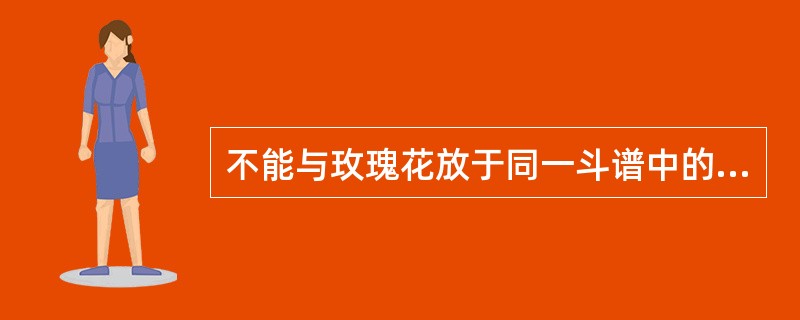 不能与玫瑰花放于同一斗谱中的是 A．苏子 B．葱子 C．地肤子 D．月季花 E．