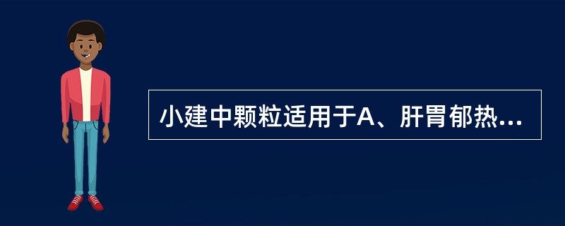 小建中颗粒适用于A、肝胃郁热所致的胃痛B、脾胃虚寒所致的胃痛C、饮食停滞所致的胃