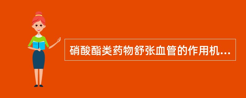 硝酸酯类药物舒张血管的作用机制是A、产生NO，激活腺苷酸环化酶，使细胞内cAMP