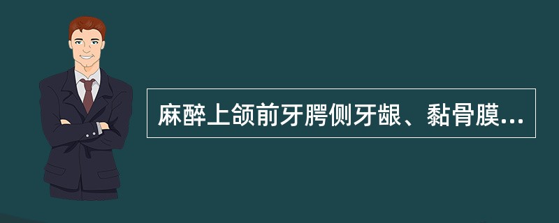 麻醉上颌前牙腭侧牙龈、黏骨膜和牙槽骨应阻滞