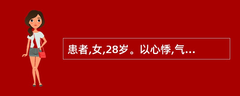 患者,女,28岁。以心悸,气短,下肢浮肿人院。检查:颈静脉怒张,心尖部舒张期杂音