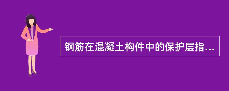 钢筋在混凝土构件中的保护层指的是( )。