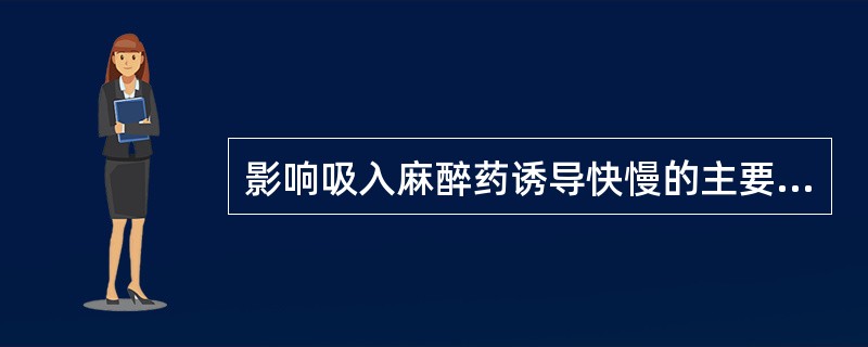 影响吸入麻醉药诱导快慢的主要因素是A、通气量B、血£¯气分配系数C、心排血量D、