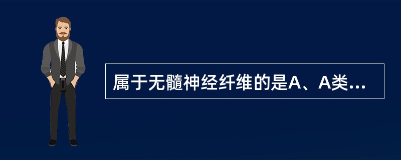 属于无髓神经纤维的是A、A类的α亚型纤维B、A类的β亚型纤维C、A类的γ亚型纤维