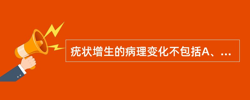 疣状增生的病理变化不包括A、角化过度B、角化不良C、颗粒层增厚D、棘层肥厚E、乳