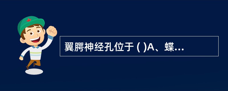 翼腭神经孔位于 ( )A、蝶窦下壁外侧的翼突根部B、蝶窦外侧壁的下部C、蝶窦外侧