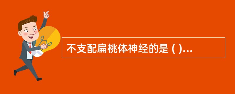 不支配扁桃体神经的是 ( )A、舌咽神经分支B、迷走神经分支C、舌下神经D、上颌