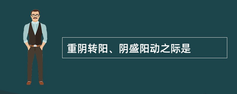 重阴转阳、阴盛阳动之际是