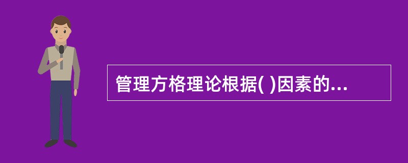 管理方格理论根据( )因素的程度划分领导方式。