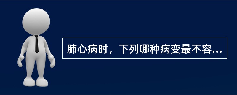 肺心病时，下列哪种病变最不容易见到（）