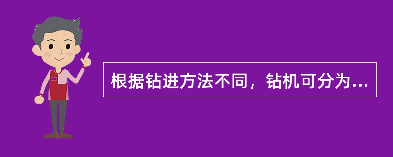 根据钻进方法不同，钻机可分为五大类。