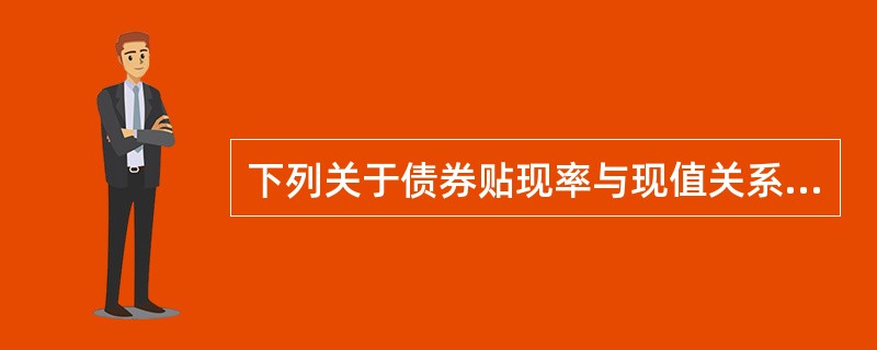 下列关于债券贴现率与现值关系的描述，正确的是（）。
