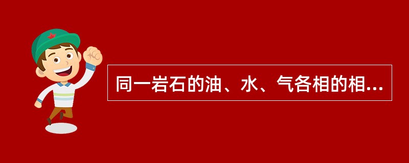 同一岩石的油、水、气各相的相对渗透率之和（）。