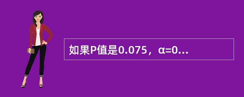 如果P值是0.075，α=0.05，我们将（）