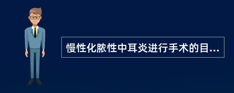 慢性化脓性中耳炎进行手术的目的中最重要的是（）