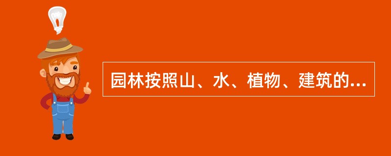 园林按照山、水、植物、建筑的经营和它们之间的组合关系加以考查可分为规整式园林、（